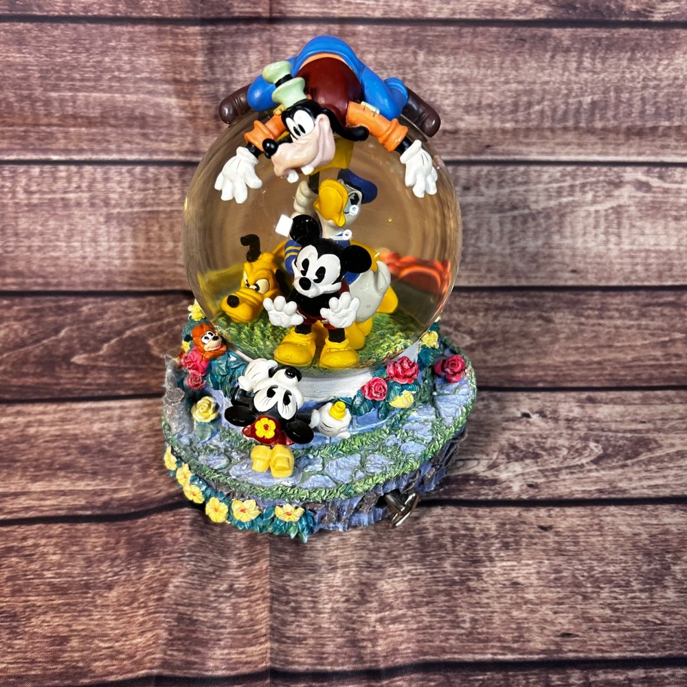Disney Store Mickey & Friends Musical Snow Globe Zip A Dee Doo Dah Box Rare